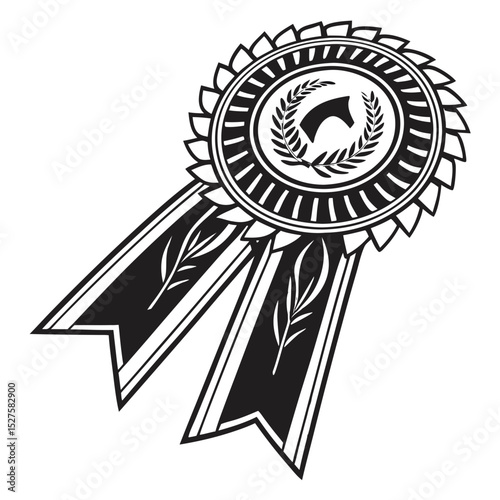 Premium Quality Ribbon Badge Vector – Isolated Design

