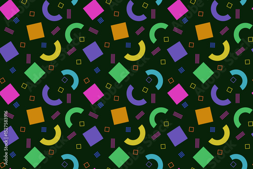 Wallpaper Mural Seamless pattern in Memphis style. Torontodigital.ca
