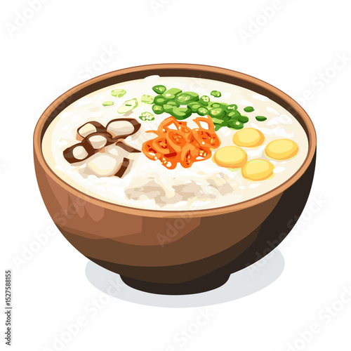 Congee Rice Porridge with Assorted Savory Toppings