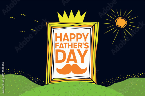 Vintage happy father day banner design