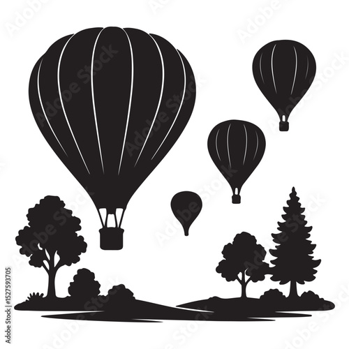 Stunning Silhouette of a Balloon in Flight