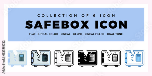 Pack of 6 Vector Safebox icon