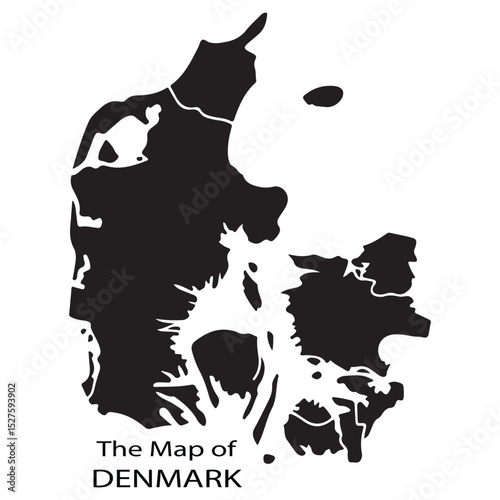 Denmark Map in Crisp Black Outline