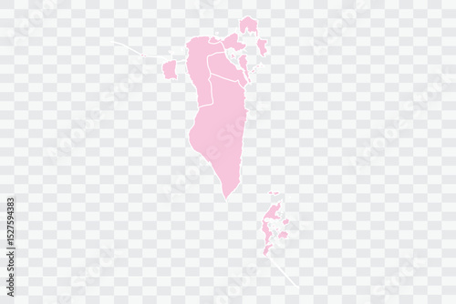 Bahrain Map Blush Color on White Background quality files Png
