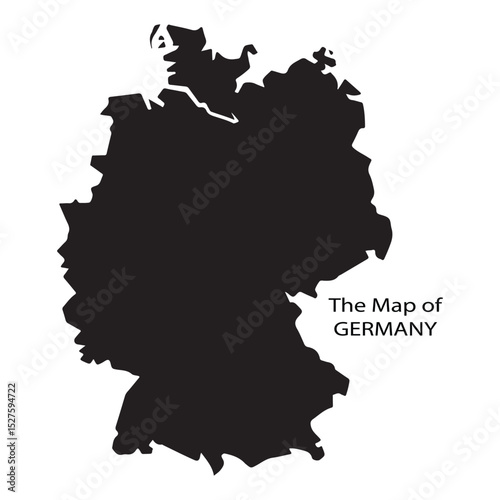 Germany Country Map Silhouette Vector with Clean Lines
