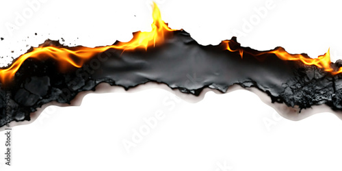 Burning paper abstract flame design isolated on a white background
