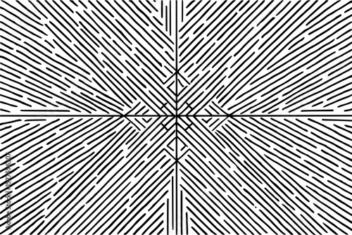 Abstract black and white wavy lines pattern, symmetrical design for backgrounds and copy space