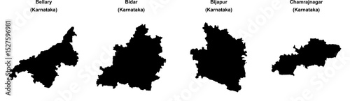 Bellary, Bidar, Bijapur, Chamrajnagar outline maps