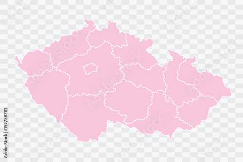  Czech Republic Map. Blush Color on White Background quality files Png