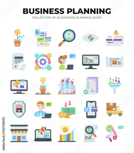 Wallpaper Mural Collection of Business Planning Icons. Strategy. Marketing. and Finance Torontodigital.ca