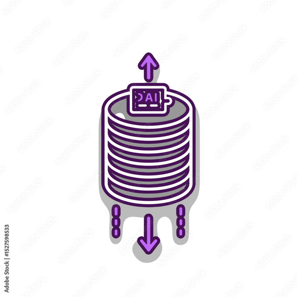 Obraz premium Icon depicting AI data flow with input and output visuals 