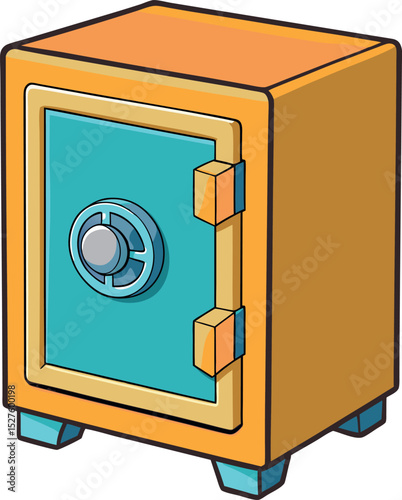 Orange secure safe vector


