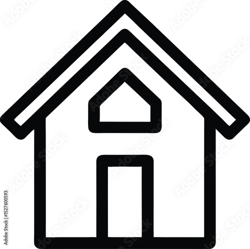 Residential House Outline Icon Real Estate Home and Property Symbol