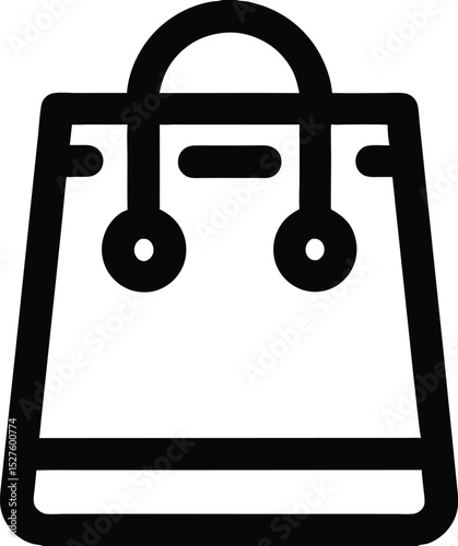 Shopping Bag Outline Icon Retail Commerce and E-Commerce Symbol