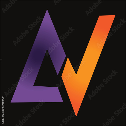 Letter a and v logo design