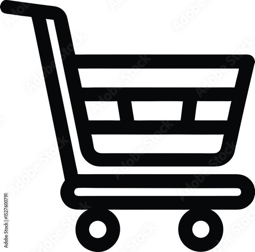 Shopping Cart Line Icon Online Store and E-Commerce Symbol