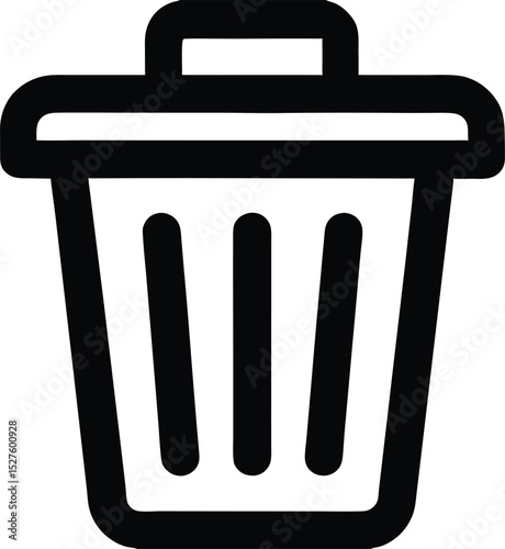 Trash Bin Line Icon Waste Management and Garbage Disposal Symbol