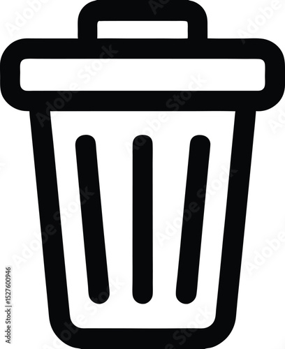 Trash Can Line Icon Garbage Waste Management and Disposal Symbol