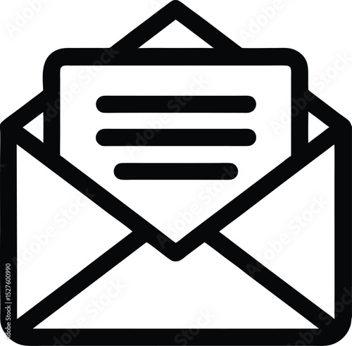 Envelope Letter Line Icon Email and Message Symbol for Communication