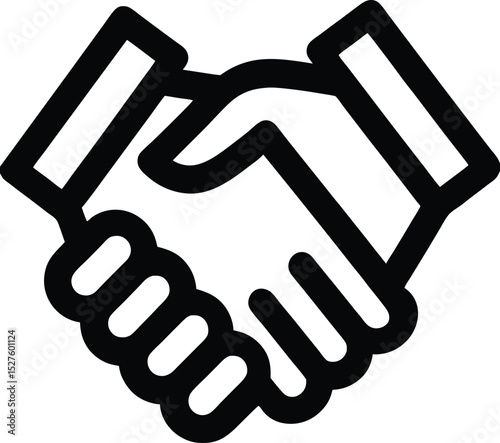 Handshake Line Icon Agreement Partnership and Business Deal Symbol