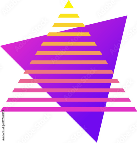 Neon abstract elements triangle retro style