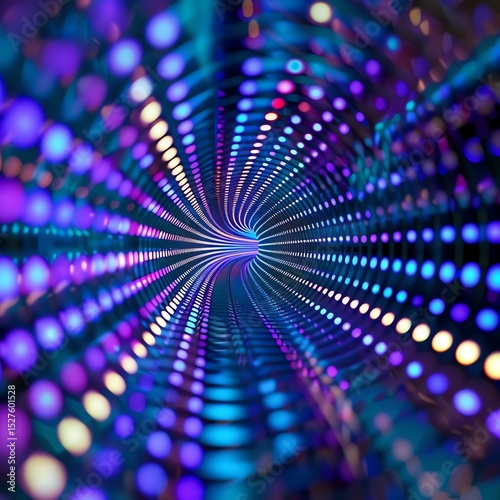 Abstract tunnel of metrics narrowing ahead