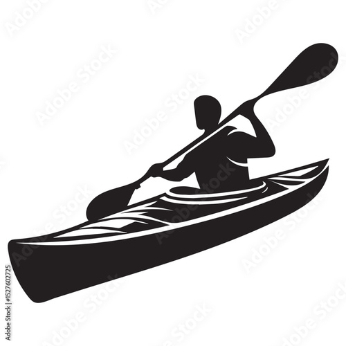 Adventure-Ready Kayak silhouette design – Kayak illustration – Minimalist Kayak vector – Vehicle silhouette


