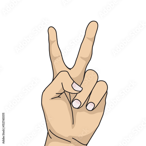 hand vector showing two fingers