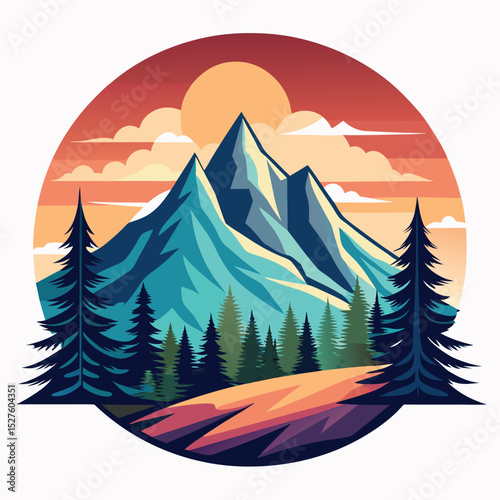 minimal-mountain-pine-tree-landscape