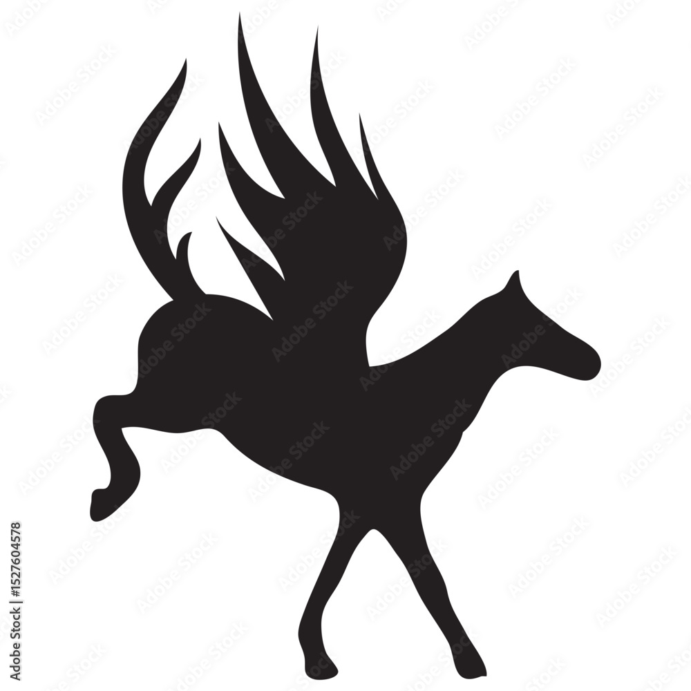Fototapeta premium Pegasus Logo Silhouette Illustration