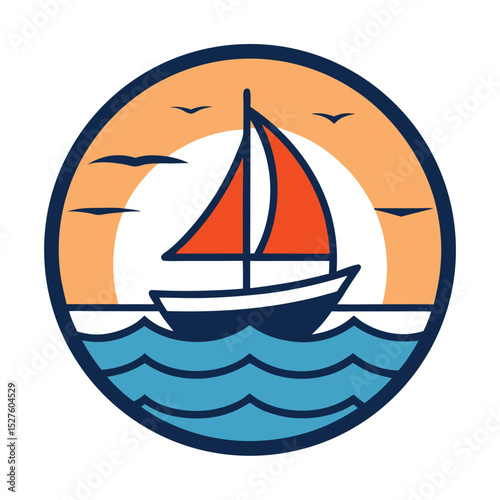 sailing-boat-badge-minimal-vector