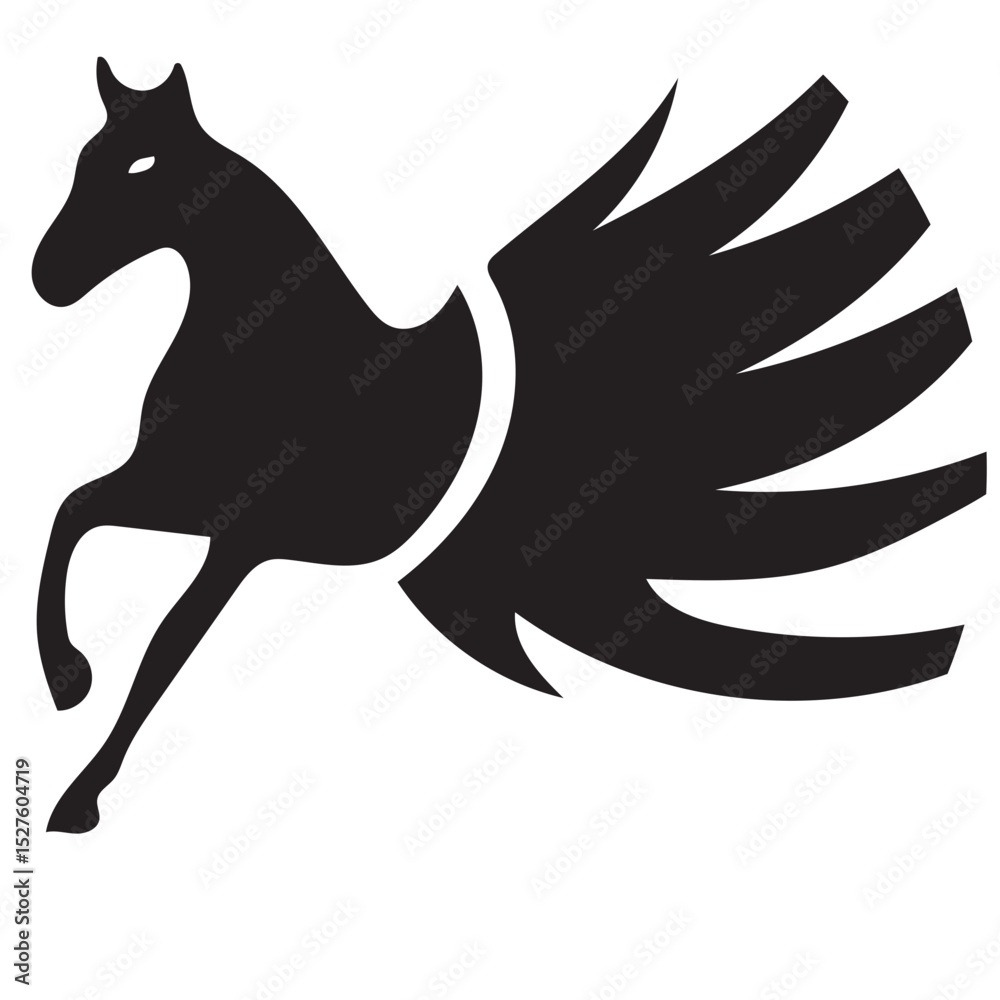 Fototapeta premium Pegasus Logo Silhouette Illustration