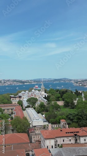 drone flyover topkapi palace in istanbul