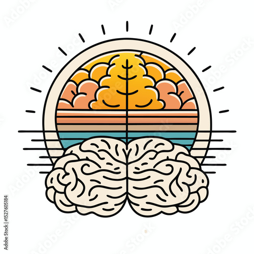 line-art-brain-with-sunrise-inside