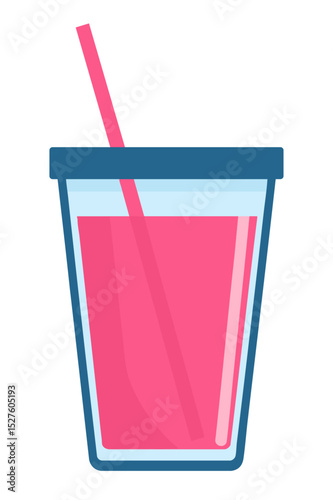Napój dok drink w kubku ze słomką ilustracja