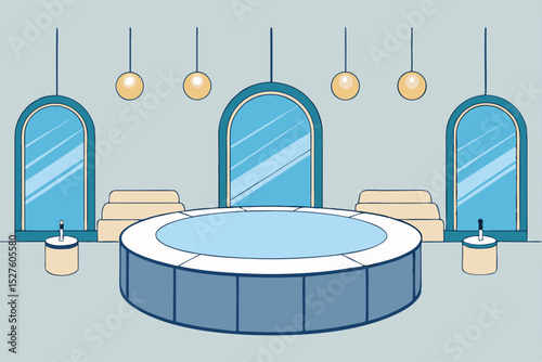 Serene Indoor Hot Tub Relaxation Design and Architecture of a Tranquil Spa
