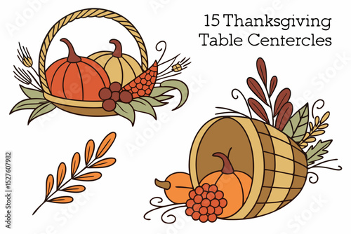 Thanksgiving table centerpiece designs pumpkins and autumn accents