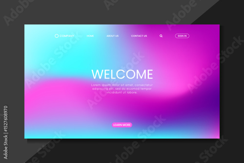 Colorful Gradient Landing Page with Blue and pink Background