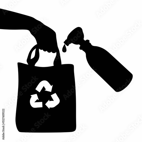 Recycling Bottle into Eco-Friendly Bag Silhouette