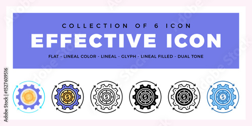Pack of 6 Vector Effective icon