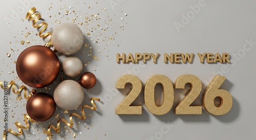 Festive happy new year 2026 holiday celebration design