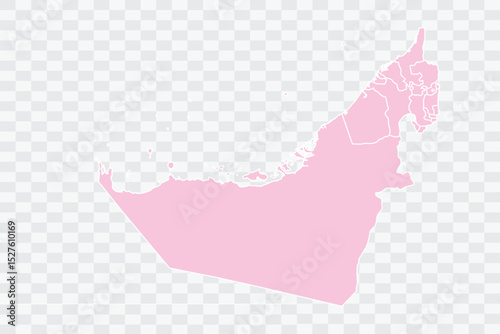  United Arab Emirates Map Blush Color on White Background quality files Png
