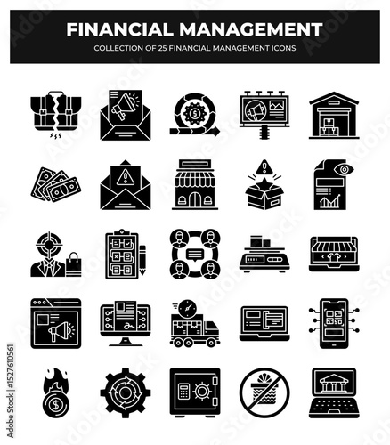 Financial Management Icons: A Collection of 25 Essential Business Icons