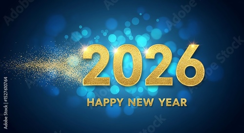 Golden 2026 happy new year celebration background design