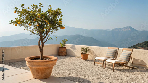 terrace overlooking the sea