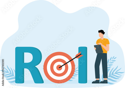 Return of investment ROI concept, Showing people managing financial revenue and profit concept
