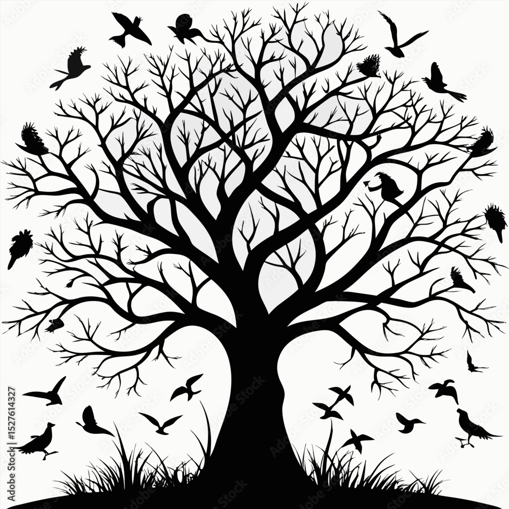 Obraz premium green tree vector art icon