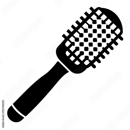 Hairbrush Icon in Minimalist Style for Beauty Blogs, Haircare Websites, Fashion Content, and Personal Care Articles  