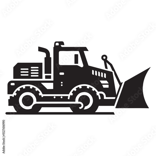 Cold Weather Hero Snowplow silhouette – Snowplow illustration – Minimalist Snowplow vector – Vehicle silhouette

