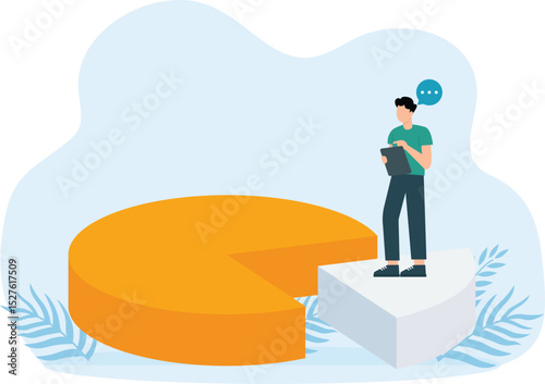 Financial management and statistics and business reports, tiny people as puzzles collecting infographics doing data analysis. business dashboard with charts concept.

